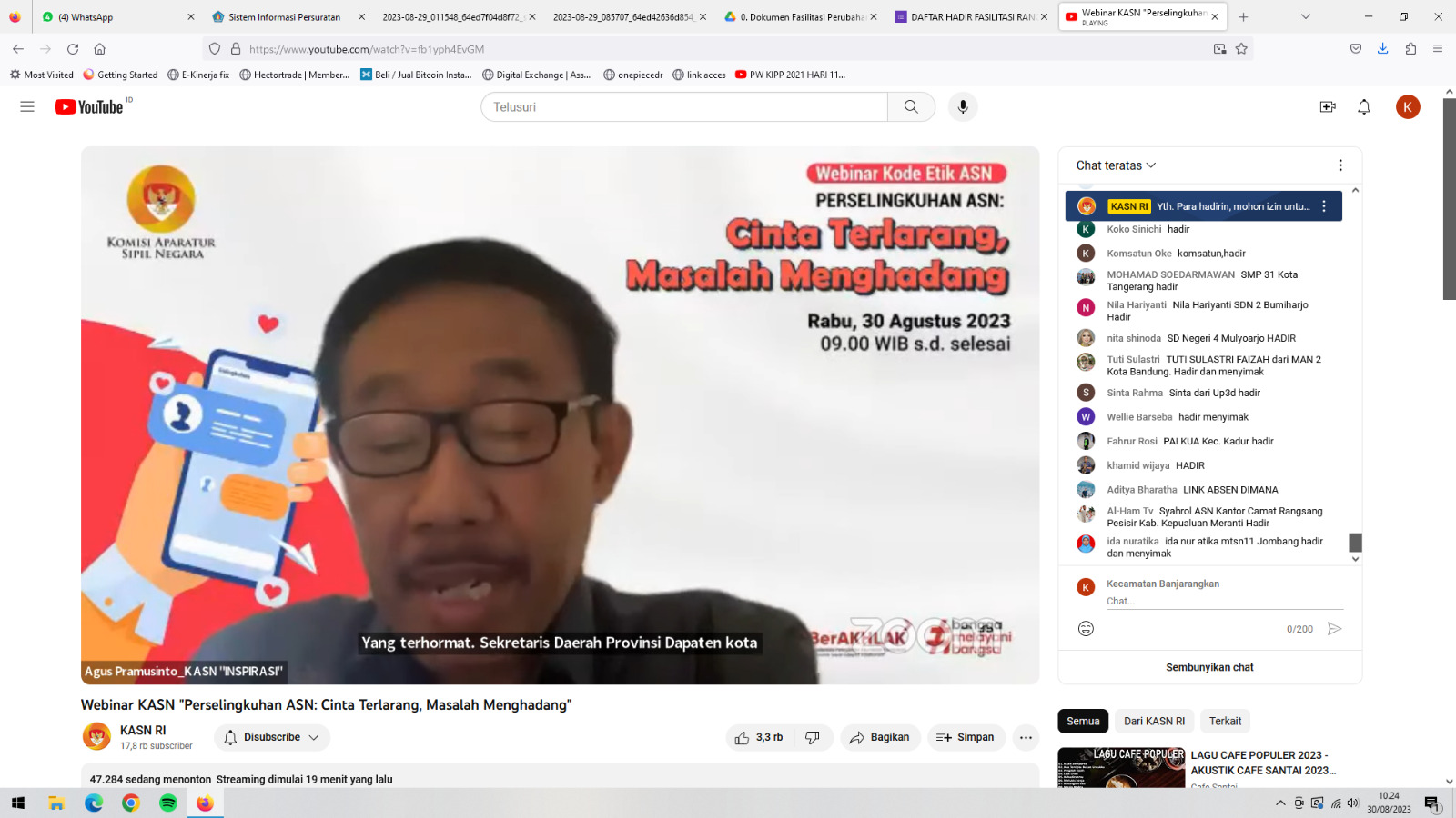 Webinar Terkait Nilai Dasar Kode Etik dan Kode Prilaku ASN